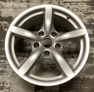 Porsche Cayman 2009 - 2012 67382 OEM wheel rim 17 x 8.5 SILVER USED REAR - Image 1 of 4