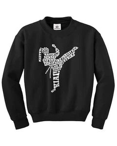 Girls Karate Typography Youth Sweatshirt Martial Arts Gift Idea - Picture 1 of 8