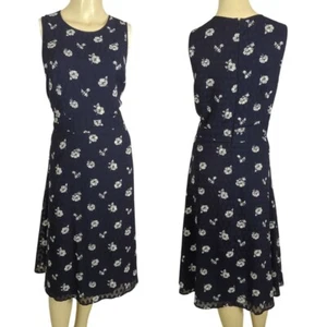 Vestido de verano Ann Taylor sin mangas floral azul y blanco vaina talla 12 - Imagen 1 de 17