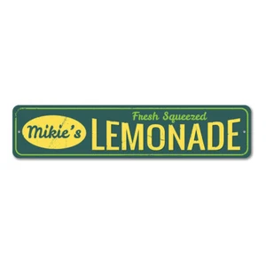 Letrero de limonada recién exprimido, letrero de decoración de metal con soporte de limonada personalizado - Imagen 1 de 4