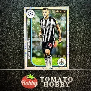 TOPPS MERLIN CROMO UEFA 2023-24 BRUNO GUIMARAES/150 REFRACTOR MOTEADO - Imagen 1 de 2