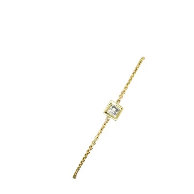 14ct Yellow Gold Diamond Set Bracelet, 0.28ct Square Shape Diamond - Image 1 of 4