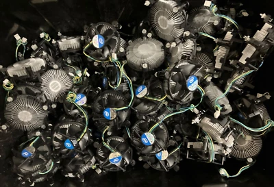 Lot of 2 Intel E97379-001 Aluminum 4-Pin Socket 1151 1150 Heatsink Fan 12V 0.28A - Image 1 of 4