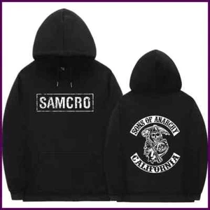 Sons of Anarchy SAMCRO Sudadera con Capucha Estampado Doble Cara Hombres Mujeres - Imagen 1 de 32
