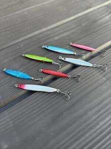 Mackerel Sea Fishing Lures x 7 Spinners Silver Minnow NGT Klone Bass Trout Metal - Picture 1 of 6
