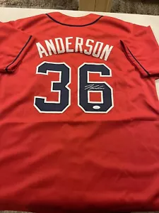 ATLANTA BRAVES IAN ANDERSON #36 SIGNED AUTOGRAPHED CUSTOM RED JERSEY JSA WITN - Picture 1 of 2