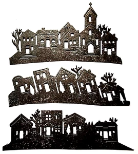 Streets Neighborhood Up Hill Christmas Downtown Halloween Metal Dies Thin - Picture 1 of 2