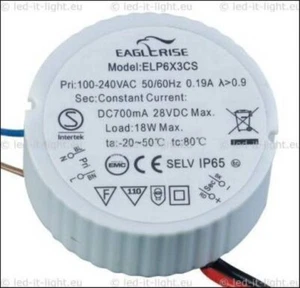 █► Transformador LED Eaglerise ELP6x3CS - 700mA Corriente Constante LED Transformador - Resistente al Agua IP65 - Imagen 1 de 1