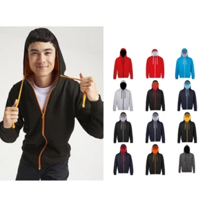 AWDis Just Hoods AWDis Varsity Zoodie - Unisex Stylish Contrast Zipped Kapuzenpu - Bild 1 von 33