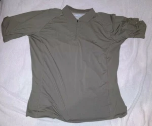 Columbia PFG Vented Fishing Shirt 1/4 Zip Khaki Large Short Sleeves - Picture 1 of 6