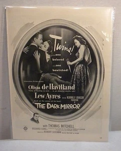 Anuncio de película de colección ""The Dark Mirror"" 1946 revista Life anuncio original - Imagen 1 de 1