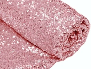 Pink Sequin Fabric, By The Yard, Sequin Fabric, Linen, Sequin Tablecloth - Picture 1 of 6