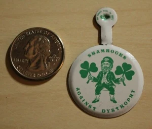 Tréboles contra la distrofia plegable pestaña pinback botón #31591 - Imagen 1 de 2