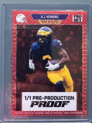 2024 Leaf Collective Football Proof AJ Henning 1/1 - Image 1 of 2