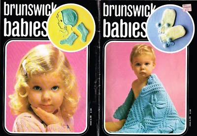 Brunswick Babies Kids  Baby Knitting Pattern Book 1980 Vintage Baby Girls Boys - Image 1 of 4