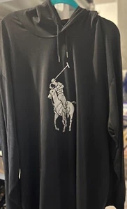 Polo Ralph Lauren Herren BIG HORSE T-Shirt Hoodie Big and Tall SCHWARZ 4XLT GEBRAUCHT - Bild 1 von 5