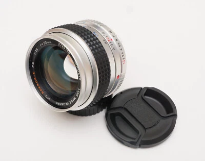 Prata personalizada refinada/CLAed! Lente Minolta MC Rokkor-X PG 50mm f/1.4 DIGI OK - Imagem 1 de 4