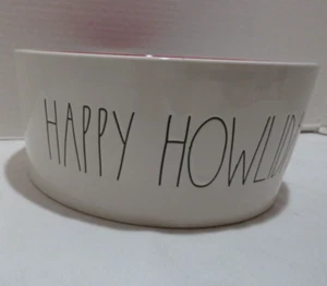 RAE DUNN BY MAGENTA “HAPPY HOWLIDAYS” SERVING/PET BOWL 8" X 3.5" RED-WHITE-BLACK - Picture 1 of 8