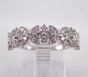 Alianza de diamantes de oro blanco - Alianza de aniversario apilable nupcial - Imagen 1 de 7