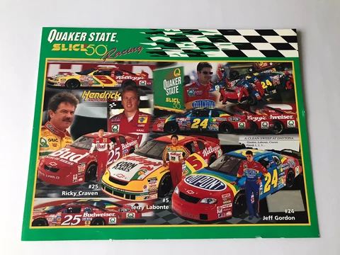 Jeff Gordon 1998 Quaker State Slick 50 Racing Hero postcard Cover