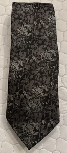 Fino Custom Clothier Tie Black Silver Dressy Formal Wedding NWOT 3.5” X 64” - Picture 1 of 3