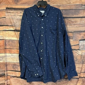Saddlebred Blue 3XLT Men’s Blue Geometric Long Sleeve Button Down Classic Fit - Picture 1 of 6
