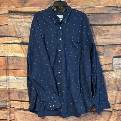 Saddlebred Mens 3XLT Blue White Dot Long Sleeve Button Down Shirt Big Tall - Image 1 of 4