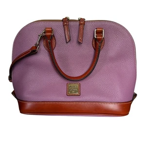 Bolso Bandolera Dooney & Bourke Grano Guijarro Cremallera Cuero Rosa Morado - Imagen 1 de 12