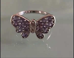 DAMENRING TANSANIT SCHMETTERLING GRÖSSE 9,5 925 SILBER - Bild 1 von 5