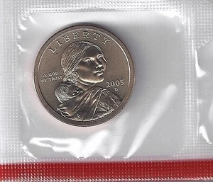 2005- D  SATIN FINISH SACAGAWEA DOLLAR - Picture 1 of 1