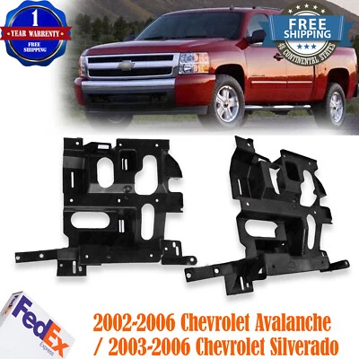 Left and Right Side Headlight Bracket Set For 2003-2006 Chevrolet Silverado 1500 Foto 1 de 4