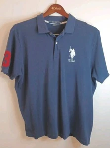 U S Polo ASSN Big Pony Polo Para Hombres XL Azul Marino Rugby Fútbol Manga Corta - Imagen 1 de 8