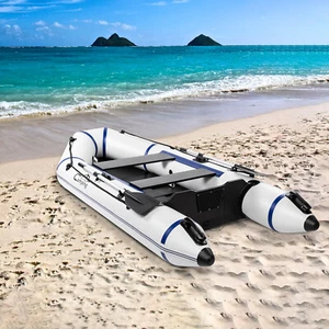 10ft Inflatable Dinghy Tender Boat Heavy Duty Rafting Fishing Boat Thick PVC - Picture 1 of 15