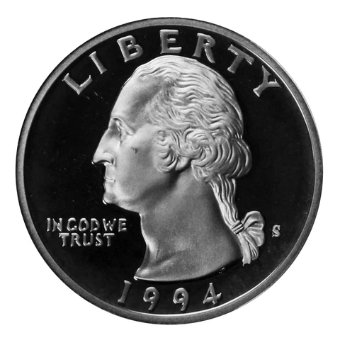 1994 Washington Quarter Proof 90% Silver Gem Deep Cameo US Coin Cover