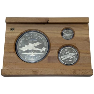 ESPAÑA. SERIE PLATA 25 EUROS + 5 EUROS + 1 EURO. HOMEAJE A LA AVIACION. 1997. - Picture 1 of 9