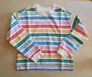 NEW HANNA ANDERSSON RAINBOW STRIPE  FRENCH TERRY SWEATSHIRT 130 8 $50 - Picture 1 of 5