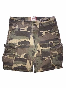 Mossimo Cargo Shorts Mens 36 Green Brown Camo Ripstop Baggy Cotton Y2K C67 - Picture 1 of 3