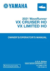 Yamaha Waverunner Owners Manual Book Guide 2021 VX CRUISER HO - Picture 1 of 18