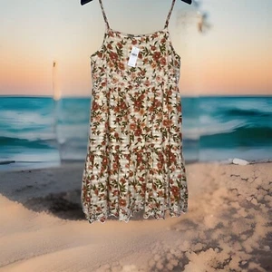 NWT American Eagle Floral Tiered Baby Doll Dress Large Boho Hippie Festival Emo - Picture 1 of 16