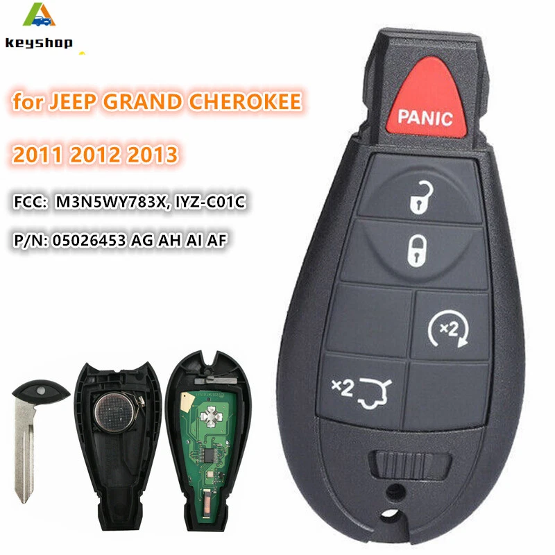 KEYLESS GO FOR JEEP GRAND CHEROKEE 2011 2012 2013 SMART KEY REMOTE FOB FOBIK Foto 1 de 4
