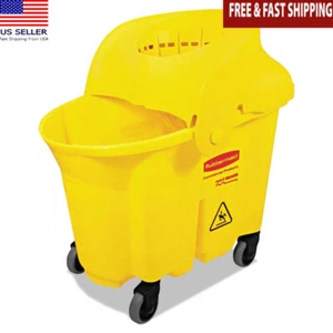 Heavy Duty Mop Bucket W/ Strainer WaveBrake Sieve Wringer Safe Compact Storage - Picture 1 of 2