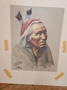 " OLD APACHE MEDICINE MAN " PRINT By Jim Heller - Foto 1 di 3
