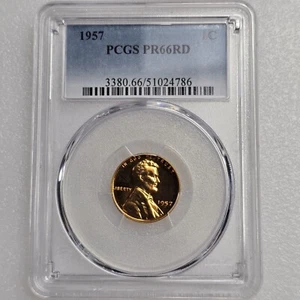 1957 Lincoln Wheat Cent 1C PCGS PR66RD Lot 2326 - Bild 1 von 12