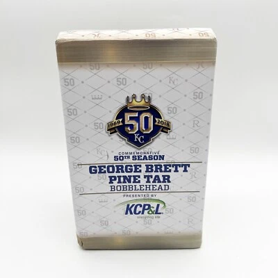 George Brett Pine Tar Bobblehead Kansas City Royals 50ª Temporada Nuevo En Caja  Foto 1 de 4
