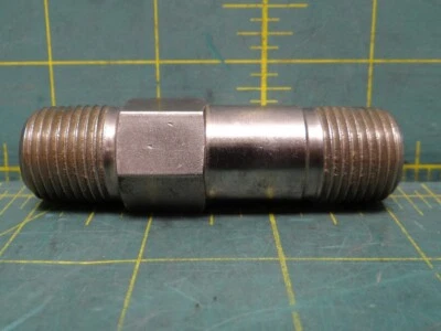 Piston Spring Check Valve: Single Flow, Inline Piston, Stainless Steel 1/2" MNPT - Image 1 of 4