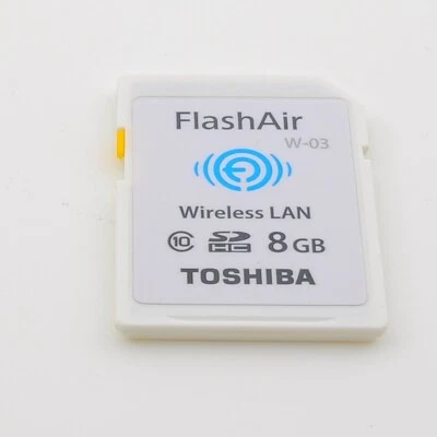 Toshiba W-03 FlashAir 8GB Wireless LAN Wi-Fi SD Card SDHC Tested good working - Image 1 of 4