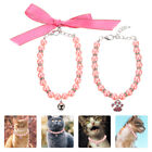  2 Pcs Alloy Pet Collar Puppies Collars Rhinestones Beads Dog