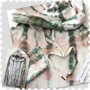 Young Fabulous & Broke Womens Small Tie Dye Hooded Sweatshirt Long Pullover NWT - Picture 1 of 11