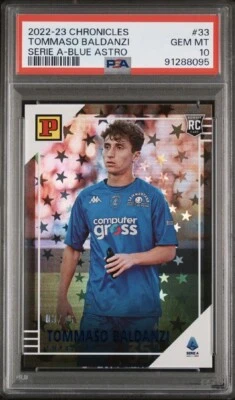 2022-23 Chronicles TOMMASO BALDANZI RC Serie A Blue Astro /16 PSA 10 GEM MINT - Image 1 of 2