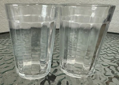 VTG Pair of 3 3/8"Juice glass Metropolitan ? by Gibson paneled straight sides - Image 1 of 2